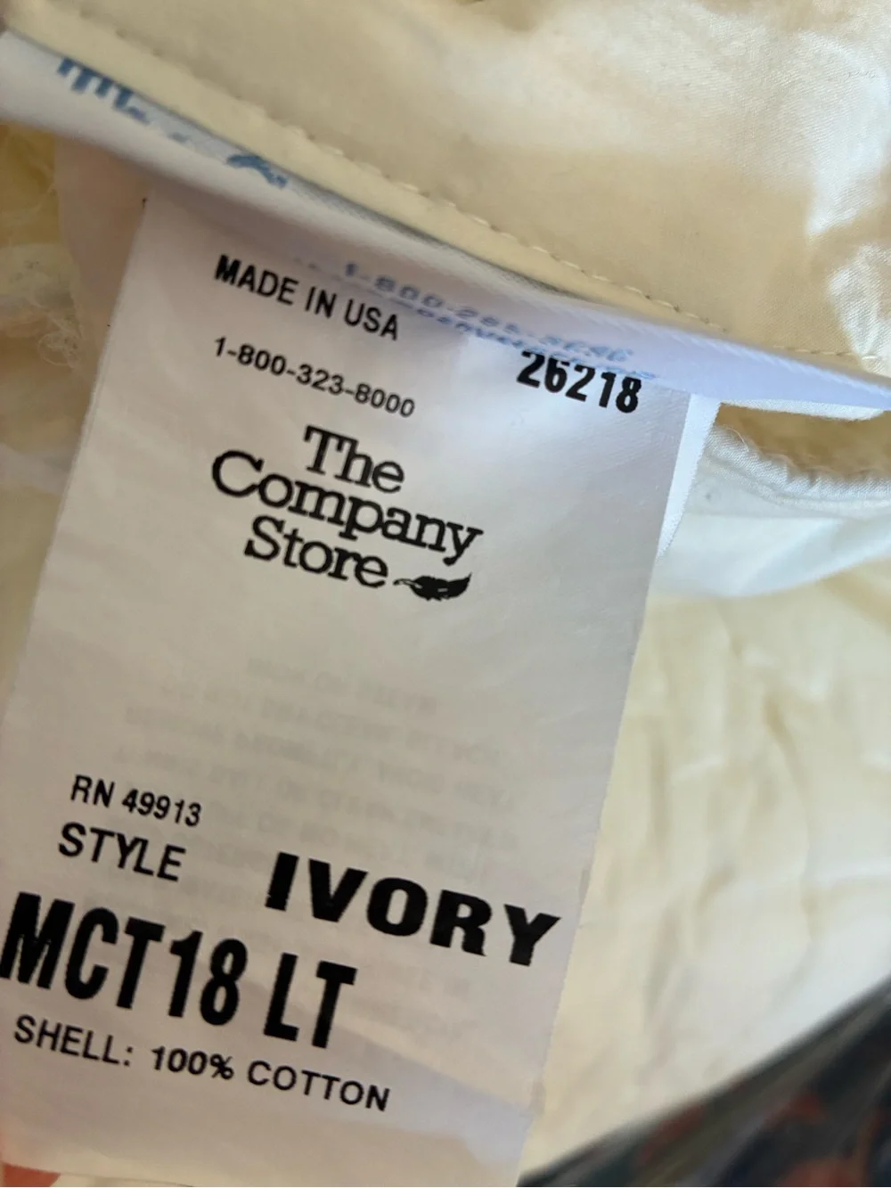 The Company Store XL Twin Light Gray Cotton Duvet Cover Ivory Comforter Std Sham